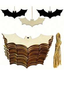 10/1pc Bat-Shaped Component, Bat-Shaped Holiday Pendant, Suitable For Painting And Graffiti Crafts, Hanging Decorations, Halloween Party Decor - Multicolor - View 3