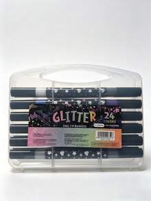 96/72/48/24 Colors Dual-Tip Glitter Marker Set, Dual-Color Brush Markers, Glitter Painting Pens, Thick Soft Tip Non-Fading Pearlescent Shiny Pens, Glitter Marker Soft Tip, Painting Tools, Watercolor Pens, Art Creation; Back To School Gift, Halloween Gift, Christmas Gift - Markers - View 14