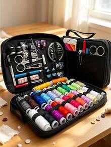 10pcs/106pcs Sewing Tool Kit (Random Color), Travel Sewing Set Includes 24 Colors Thread, Sewing Needles, Scissors, Buttons, Tape Measure, Seam Ripper, Etc., Suitable For Daily Small Repairs, Emergency Mending And DIY Crafts; Portable Travel Sewing Storage Box, Essential Sewing Accessories. - Multicolor - View 2