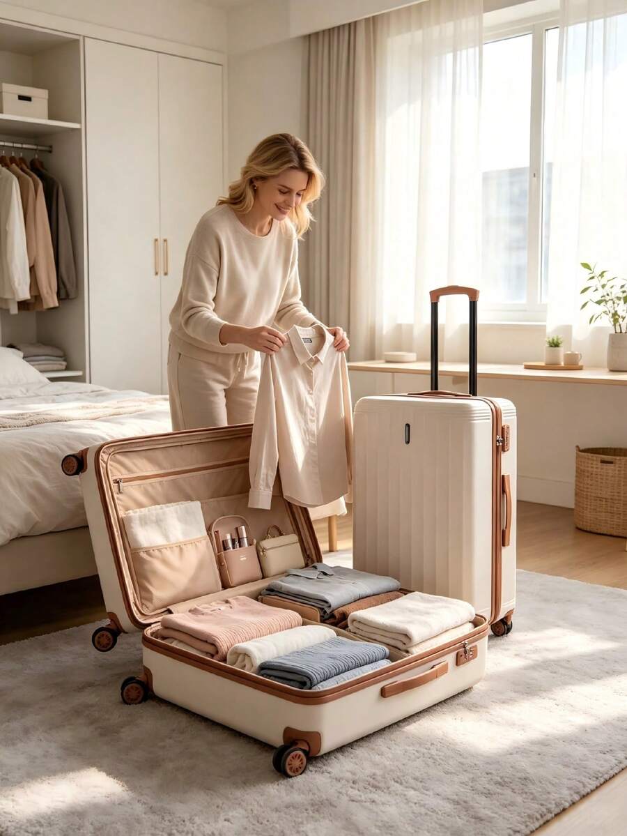 3 Pieces ABS Luggage Set, Silent Universal Wheels, Waterproof & Wear Resistant, Ideal For Business, Long Travel & Students - Multicolor - View 1