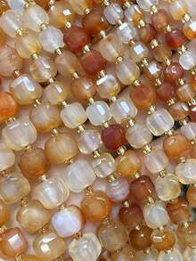 Natural Stone Colorful Faceted Square Beads, Faceted Square Loose Spaced Beads For Jewelry Making Diy Unique Bracelets, Necklaces, Earrings Crafts - Multicolor - View 6