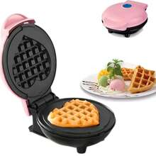 Waflera Eléctrica Compacta con Forma de Corazón y Recubrimiento Antiadherente, Fácil de Almacenar, Varios Colores, Ideal para Preparaciones DIY, Amantes de la Repostería y Regalo para Regreso a Clases - Multicolor - Ver 12