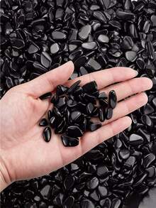100g Black Obsidian Crushed Stones, Quartz Pebbles, Asymmetrical Decorative Stones, Suitable For Vase Filling, Aquarium, Home Decor, Vase Plants, Succulents And Cacti, Holiday Gift - Multi-pack - View 3