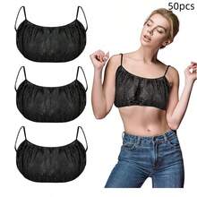 10pcs Disposable Non-Woven Bras, Black Beauty Bras, Suitable For Seamless Spray Tanning, Spa Salon, Premium Lingerie, Undergarments - Black - View 9