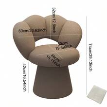 Makeup Stool, Elegant Dressing Table Chair With Curved Backrest For Bedroom Makeup Area, Home Decor - Grey - View 2