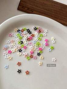 Colorful Hollow Five-Pointed Star Nail Art Decor, Versatile 3D Star Resin Rhinestone Nail DIY - Multicolor - View 7