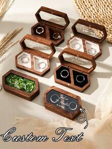 Kotak Cincin Pernikahan Kayu Kustom, Tempat Cincin Dua Slot yang Dipersonalisasi, Kotak Cincin Pertunangan dan Upacara, Hadiah Sempurna untuk Pacar, Baik untuk Ulang Tahun, Pertunangan, atau Pernikahan. - MultiWarna - View 6