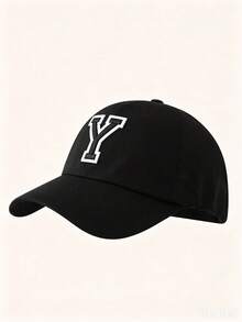 1pc Solid Color Open Back Ponytail Baseball Cap With26 Letters, Women Fashion Sports Sun Hat ForOutdoor UV Protection - Black Label - Black Ponytail Hat - View 18