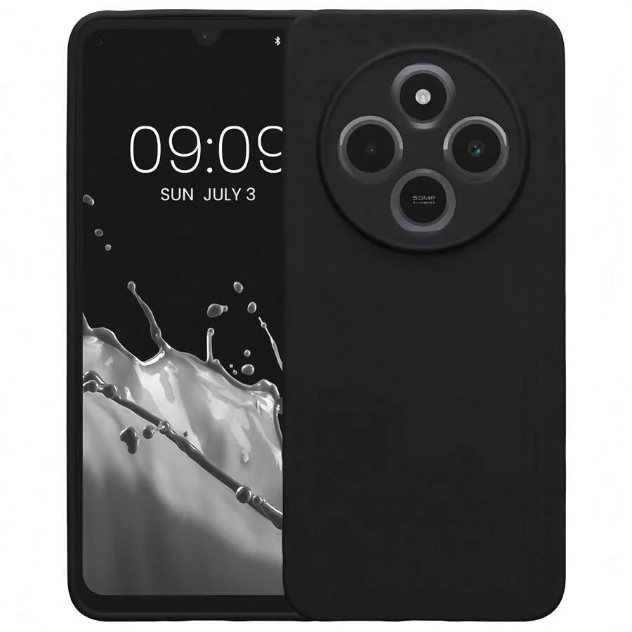 適用於 Redmi/ 黑色啞光手機殼 全包覆鏡頭超薄防指紋純色商務防摔軟殼，全機型啞光黑磨砂殼防滑防汗裸手觸感極簡純色手機保護套，四季通用純黑色啞光商務手機殼，春夏清爽不黏手黑色啞光 Honor 手機殼全包覆防摔耐磨防指紋商務辦公學生通用手機殼，[國際版，非本地版]，適用於 Redmi Note 13Pro+/ 14 Pro 5G/ Note 14 Pro 5G/ 13C/ Note14 163mm/ Note 13 4G/POCO C75/14C 等。啞光黑手機殼，男女通用，輕量柔軟，耐用，全包覆保護手機後蓋