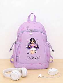 Custom Designed Sweet Cute Princess Style Backpack/Dance Bag, Decorated With Pattern, Zipper Closure, Adjustable Shoulder Strap, Durable And Long-Lasting, Perfect For Young Ballet Dancers Daily Use, School And Travel, Back To School, Gymnastics - Multicolor - View 17