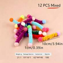 4/12/24pc Durable Cat Toys, Indoor Elastic Interactive Toys, No Battery Required, Multi-Color Random, Polyester Catnip Toys, Suitable For Kittens And Adult Cats, Soft Paw-Friendly Design - View 4