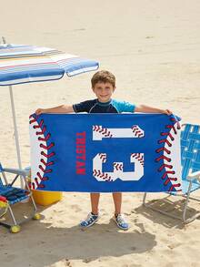 1PC Personalized Signature Style Beach Towel, Baseball Theme Beach Towel, Comfortable Vacation Towel, Absorbent Quick-Dry Swim Towel, Pool Bathroom Home Towel, Yoga Mat Style Beach Towel, Exclusive Holiday Gift (Anniversary / Valentine's Day / Mother's Day / Birthday / Father's Day / Graduation / Wedding / Housewarming), Summer Home Decor, Travel Beach Dorm Essential, Beach Accessory - Multicolor - View 6