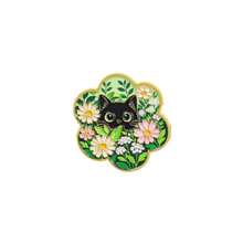 Cute Black Cat Floral Lapel Enamel Pins And Brooches Badge Pins For Backpacks Bags Backpack Cool Decoration Friend For Gifts - Multicolor - View 5