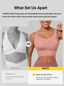 Yoga Tank Tops Breathable Sports Bra With Shockproof And Gathered Function Giving You A Beautiful Back Shape Workout Tank Gym Top Fall - Coral Orange - View 2