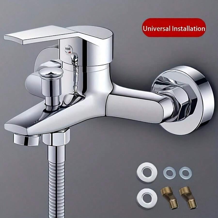 Vòi nước phòng tắm gắn tường kiểu cổ điển, điều nhiệt hai chức năng - A - Xem 1