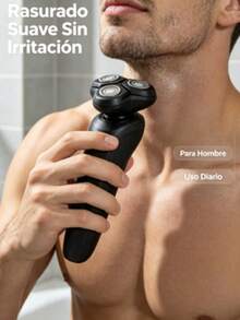 Afeitadora Eléctrica Para Hombre, Cabezas Giratorias 3D, Carga Tipo-C Portátil, Rasuradora Recargable Para Barba, Uso Diario y Viajes, Regalo Ideal para Caballeros - Multicolor - Ver 4