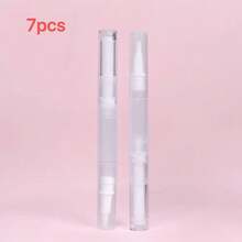 Bolígrafo transparente de 5ml con giro | Bolígrafo de esmalte de uñas recargable y vacío con cabezal de cepillo | Aplicador de brillo labial cosmético | Tubo de suero para crecimiento de pestañas | Bolígrafo de aceite de cutícula | Dispensador de aceite esencial | Herramienta de maquillaje portátil adecuada para belleza DIY, salón, hogar y cuidado personal - transparente - Ver 15