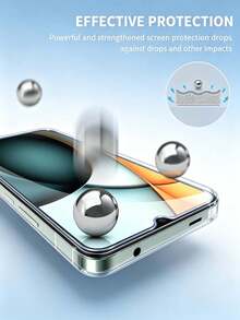 2pcs Tempered Glass Screen Protector, Compatible With Xiaomi/POCO Phones, Bubble-Free, Easy Installation, Durable, Smooth Touch, Like Bare Screen. Screen Protector, Suitable For Birthday/Easter/Family/Friends Gift, Unisex. Waterproof, Shockproof, Anti-Fall, Anti-Scratch, Anti-Fingerprint. - Clear - View 4