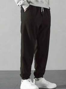 Fleece Fabric Oversize Men's Sweatpants Oversize Sweatpants - Khaki - View 2