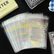 50pcs With You Decorative Photo Card Sleeves, Transparent Plastic Photo Card Holders, Cute Cartoon Border Card Protection Bags, Suitable For Lomo Cards, Idol Collectibles Storage, DIY Decoration Supplies - Multicolor - View 8