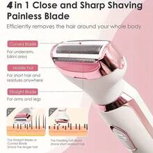 Women's Electric Shaver, 4-In-1 Rechargeable Grooming Kit, Facial Razor, For Nose, Legs, Underarms, And Bikini, Portable - Upgraded Version - View 9
