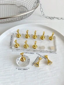 3D Resin Acrylic Rectangular Right-Angle Ripple Base Nail Art Display Stand With Aurora White, Purple, Pink, Champagne, Alloy Gold And White K Finger Holder Practice Tray Set, Korean-Japanese Style Floral Laser DIY For Home, Outdoor, Women, Mom, Sister, Wife, Girlfriend, Wedding, Nail Salon, Beauty Parlor, Valentine's Day - Multicolor - View 32