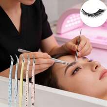 5/3/1pc Cartoon Curved Tweezers, New High Precision Anti-Static Eyelash Curler, Cartoon Eyelash Extension Tweezers, Eyelash Extension Tools, Beginner Tweezers, High Precision Eyelash Extension Auxiliary Clip - Multicolor - View 4