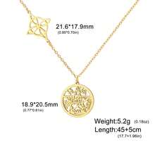 LIKGREAT 1pc Double Amulet Protection Necklace Knot Pentagram Four-Character Stainless Steel Protective Jewelry Wholesale - Fashion Series - View 21