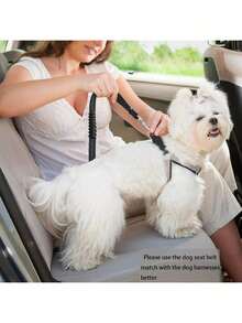 1 Multi-Functional Pet Car Seat Belt, Two Ways To Protect Your Pet's, Can Also Be Used As A Leash, Adjustable Length, Elastic Rope To Prevent Sudden Pulling, Outdoor Dog Leash - A - View 6