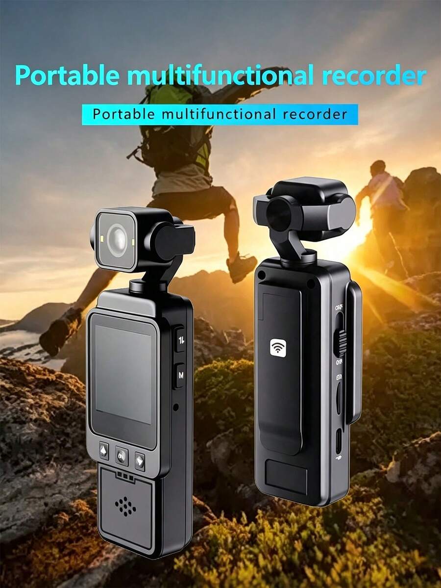 DV01 Single-Axis Gimbal Action Camera, 1080P Pocket Video Recorder With LED Fill Light, WiFi Connectivity, Wearable Clip-On Action Camera - View 1