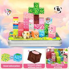 30/60pcs Travel Magnetic Building Blocks, DIY Stacking Toy, Sakura Garden Theme Magnetic Construction Toy, STEM Learning Blocks Set, Girl Theme, With Storage Box, Suitable For Boys And Girls 3 Years And Above - Multicolor - View 4
