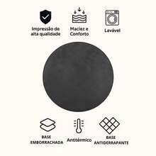 Tapete Redondo Antiderrapante Decoração de Casa 88x88 - Multicolorido - Visão 2