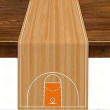 1 Peça Caminho de Mesa com Tema de Basquete para Decoração de Festa de Aniversário, Caminho de Mesa de Tecido para Casa, Cozinha e Sala de Jantar - Multicolorido - Visão 1