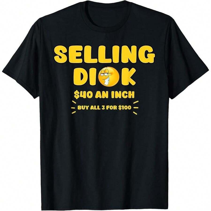 Selling Funny Adult Meme Humor For Men T-Shirtmit Einem Retro Y2K Street Style. This Unisex Top Is Suitable For All Seasons. - 黑色 - 查看 1