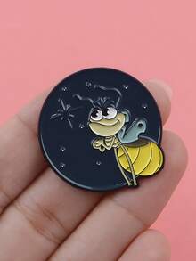 Cute Firefly Brooch Cartoon Glow Enamel Pin Kawaii Night Insect Badge For Bag Jacket Accessories - Multicolor - View 3