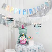 18 Inch Iridescent Heart, Star, Round Foil Balloons With Fish Tail Ribbon And Balloon Stand, Suitable For Birthday, Wedding, Aesthetic Photo Booth Decoration - View 7