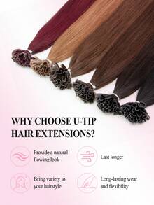 U Tip Hair Extensions Human Hair Extensions Straight Real Human Hair Keratin Extensions Invisible Festival Concert Accessories Summer Travel Holiday Essentials Hair Pieces Hair Care Self Care For Daily - S2 - View 7