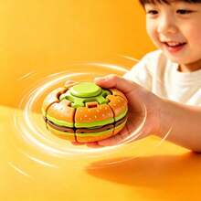 1pc Hamburger Shaped Finger Spinner Creative Press Rotating Spinner Ball Stress Relief Toy, Finger Spinner Puzzle Desktop Ornament, Suitable For Office Life Interaction - Multicolor - View 4