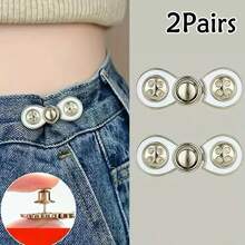 1Pair/2/3Pairs No-Sew Waist Buckle, Adjustable Detachable Button For Jeans, Pants, Skirts, Waist Size Reducer, No-Drill Waist Adjustment Tool - Multicolor - View 24