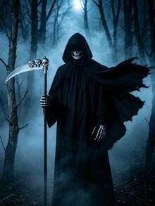 Death Cloak Halloween Hooded Cape Cosplay Horror Costume Set | Unisex | Lightweight & Breathable | Set - Multicolor - View 2