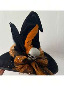 1PC Tassel Halloween Hat, Witch Hat, Witch Hat Decorations, Prom, Costume, Photo Shoot, Dress-Up - View 3