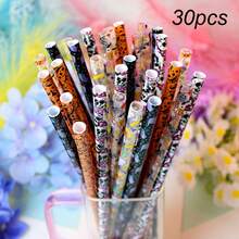 30pcs Halloween Straight Straws - Includes Pumpkin, Bat, Spider Web And Skull Patterns, Black And Orange Color Scheme, Suitable For Halloween Party Supplies And Birthday Decorations, Mixed Styles, Reusable Daily Straws - Multicolor - View 14