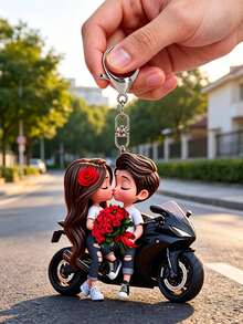 Gantungan Kunci Akrilik Motif Mawar Sepeda Motor Romantis Datar 2D, Dekorasi Interior Mobil, Dekorasi Rumah, Gantungan Kunci Desain Akrilik Baru, Tahan Lama dan Ringan, Cocok untuk Gantungan Kunci Mobil, Gantungan Kunci Ponsel, Gantungan Kunci Ransel dan Dompet - Dapat Digunakan sebagai Hadiah Ulang Tahun, Gantungan Kunci Penggemar Sepeda Motor, Liontin Tas Kunci Mobil, Datar 2D - MultiWarna - View 5