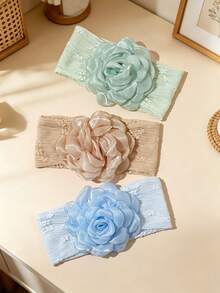 Multi-Pack Soft Elastic Baby Headbands, Breathable, Suitable For All Seasons, Great Gift, Perfect For Photos - Multicolor - View 3
