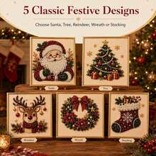 Christmas Pearl Beaded Diamond Painting Kit With Frame, Holiday Wall Decor For Adults, Elegant Home Wall Display, Thoughtful Holiday Gift For Family And Friends, Ideal Christmas Gift For Living Room, Bedroom And Indoor Decoration - A - View 7