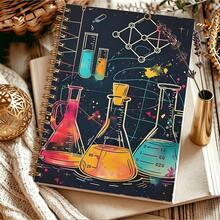 1pc A5 Spiral Notebook, Color Lab Cover Diary, Back To School Essential, Chemistry Learner Notepad, Lab Record Planner, Cool Scientific Subject School Stationery - Lab - View 4