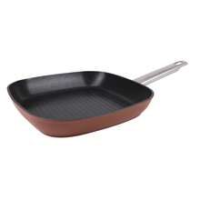 Ensemble de cuisine San Ignacio avec poêles à frire de 24/28/30 cm + rôtissoire de 24 cm, batterie de cuisine complète, matériaux durables et pièces pratiques pour la maison - Grille en bronze - Voir 5
