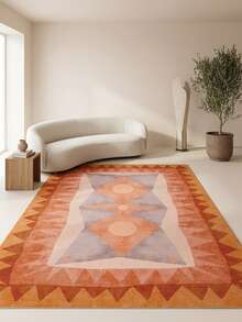 1pc Nordic Modern Minimalist Abstract Rhombus Geometric Creative Soft Faux Cashmere Area Rug, Bathroom, Kitchen, Entryway, Hallway, Bedside, Living Room, Bedroom, All Season Machine Washable Floor Mat, Home Decor - Multicolor - View 2