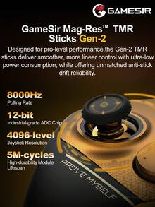 GameSir G7 Pro 8K PC Champion Edition Wireless Gaming Controller, Compatible With Windows, Steam, Switch 2/1, Android, IOS Phones, 8K Polling Rate, Magnetic TMR Joystick, Hall Effect Micro Trigger Joystick, Phone Controller - Champion Edition - View 5