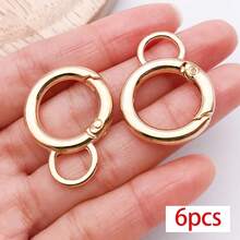 6pcs Metal Keychain Findings Star Heart Spring Rings Lobster Clasps Carabiner Clips Swivel Hooks For DIY Keychains Bag Charms Jewelry Making Supplies - Multicolor - View 25
